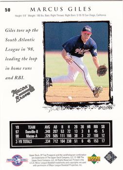 1999 SP Top Prospects #50 Marcus Giles Back