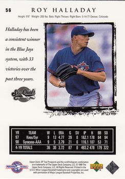 1999 SP Top Prospects #56 Roy Halladay Back