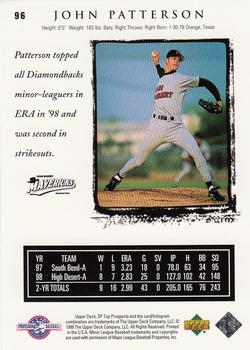 1999 SP Top Prospects #96 John Patterson Back