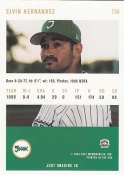 2000 Just #136 Elvin Hernandez Back