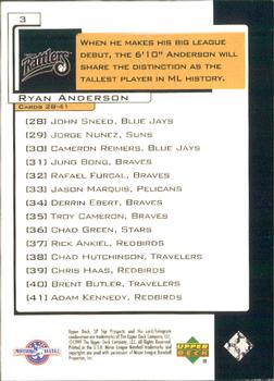 2000 SP Top Prospects #3 Ryan Anderson Back