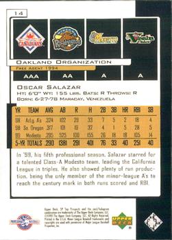 2000 SP Top Prospects #14 Oscar Salazar Back
