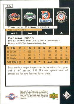 2000 SP Top Prospects #26 Pasqual Coco Back