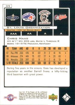2000 SP Top Prospects #39 Chris Haas Back