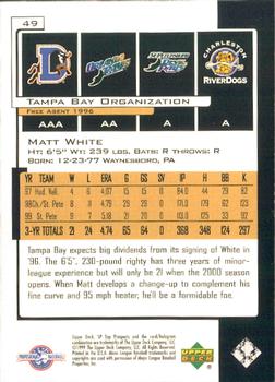 2000 SP Top Prospects #49 Matt White Back