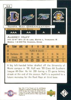 2000 SP Top Prospects #52 Aubrey Huff Back