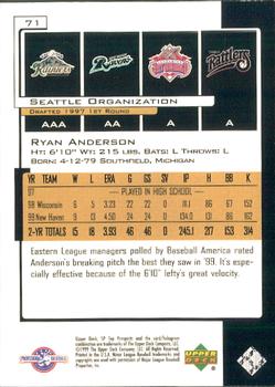 2000 SP Top Prospects #71 Ryan Anderson Back