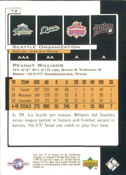 2000 SP Top Prospects #72 Peanut Williams Back