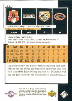 2000 SP Top Prospects #88 Jayson Werth Back