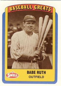 1990 Swell Baseball Greats #10 Babe Ruth Front