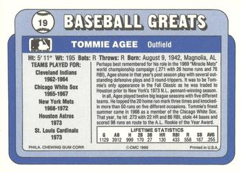 1990 Swell Baseball Greats #19 Tommie Agee Back