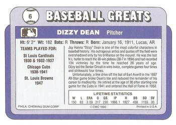 1990 Swell Baseball Greats #6 Dizzy Dean Back