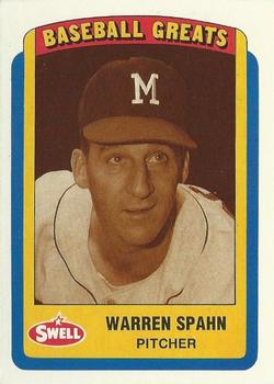 1990 Swell Baseball Greats #12 Warren Spahn Front