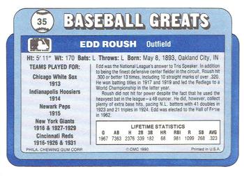 1990 Swell Baseball Greats #35 Edd Roush Back