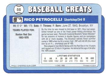 1990 Swell Baseball Greats #56 Rico Petrocelli Back