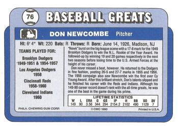 1990 Swell Baseball Greats #76 Don Newcombe Back