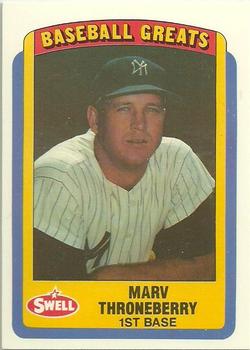 1990 Swell Baseball Greats #77 Marv Throneberry Front
