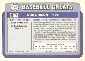 1990 Swell Baseball Greats #120 Bob Gibson Back