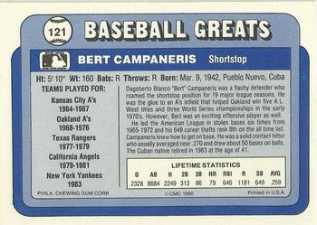 1990 Swell Baseball Greats #121 Bert Campaneris Back