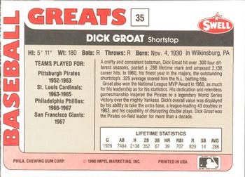 1991 Swell Baseball Greats #35 Dick Groat Back