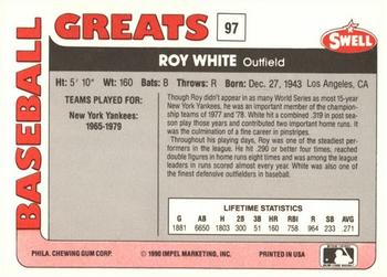 1991 Swell Baseball Greats #97 Roy White Back
