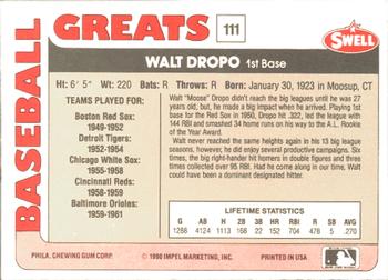 1991 Swell Baseball Greats #111 Walt Dropo Back