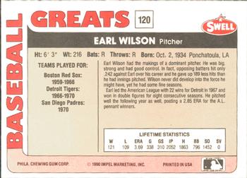 1991 Swell Baseball Greats #120 Earl Wilson Back