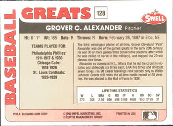 1991 Swell Baseball Greats #128 Grover Cleveland Alexander Back