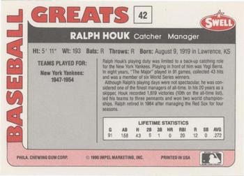 1991 Swell Baseball Greats #42 Ralph Houk Back