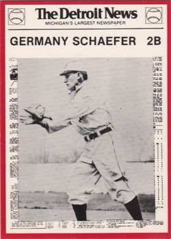 1981 Detroit News Detroit Tigers #102 Germany Schaefer Front