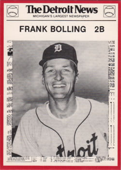 1981 Detroit News Detroit Tigers #103 Frank Bolling Front