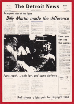 1981 Detroit News Detroit Tigers #107 Billy Martin Made the Difference Front