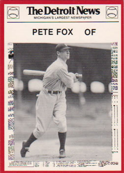 1981 Detroit News Detroit Tigers #110 Pete Fox Front