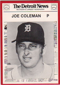 1981 Detroit News Detroit Tigers #126 Joe Coleman Front