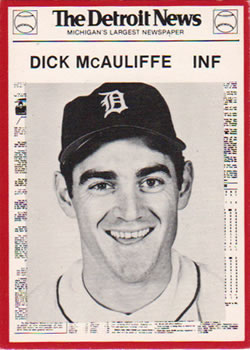 1981 Detroit News Detroit Tigers #134 Dick McAuliffe Front