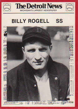 1981 Detroit News Detroit Tigers #16 Billy Rogell Front