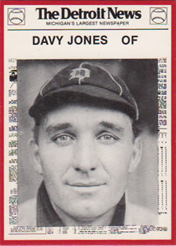 1981 Detroit News Detroit Tigers #19 Davy Jones Front