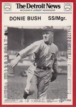 1981 Detroit News Detroit Tigers #38 Donie Bush Front