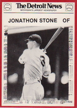 1981 Detroit News Detroit Tigers #41 Jonathon Stone Front