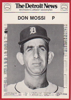 1981 Detroit News Detroit Tigers #49 Don Mossi Front