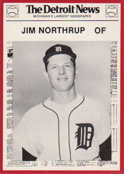 1981 Detroit News Detroit Tigers #52 Jim Northrup Front