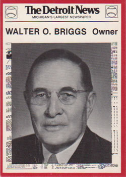 1981 Detroit News Detroit Tigers #5 Walter O. Briggs Front