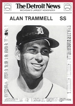 1981 Detroit News Detroit Tigers #68 Alan Trammell Front
