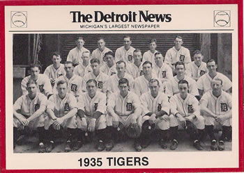 1981 Detroit News Detroit Tigers #83 1935 Tigers Front