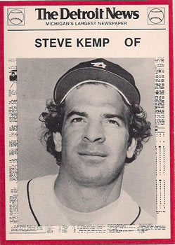 1981 Detroit News Detroit Tigers #86 Steve Kemp Front