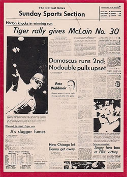 1981 Detroit News Detroit Tigers #94 Tiger Rally Gives Denny McLain No. 30 Front