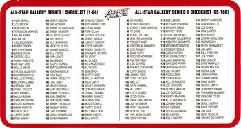 1993 Action Packed All-Star Gallery Series II #NNO Checklist Front