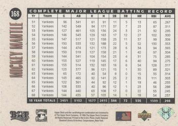 1994 Upper Deck All-Time Heroes #168 Mickey Mantle Back