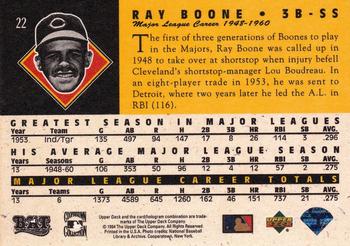 1994 Upper Deck All-Time Heroes #22 Ray Boone Back