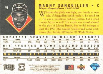 1994 Upper Deck All-Time Heroes #29 Manny Sanguillen Back